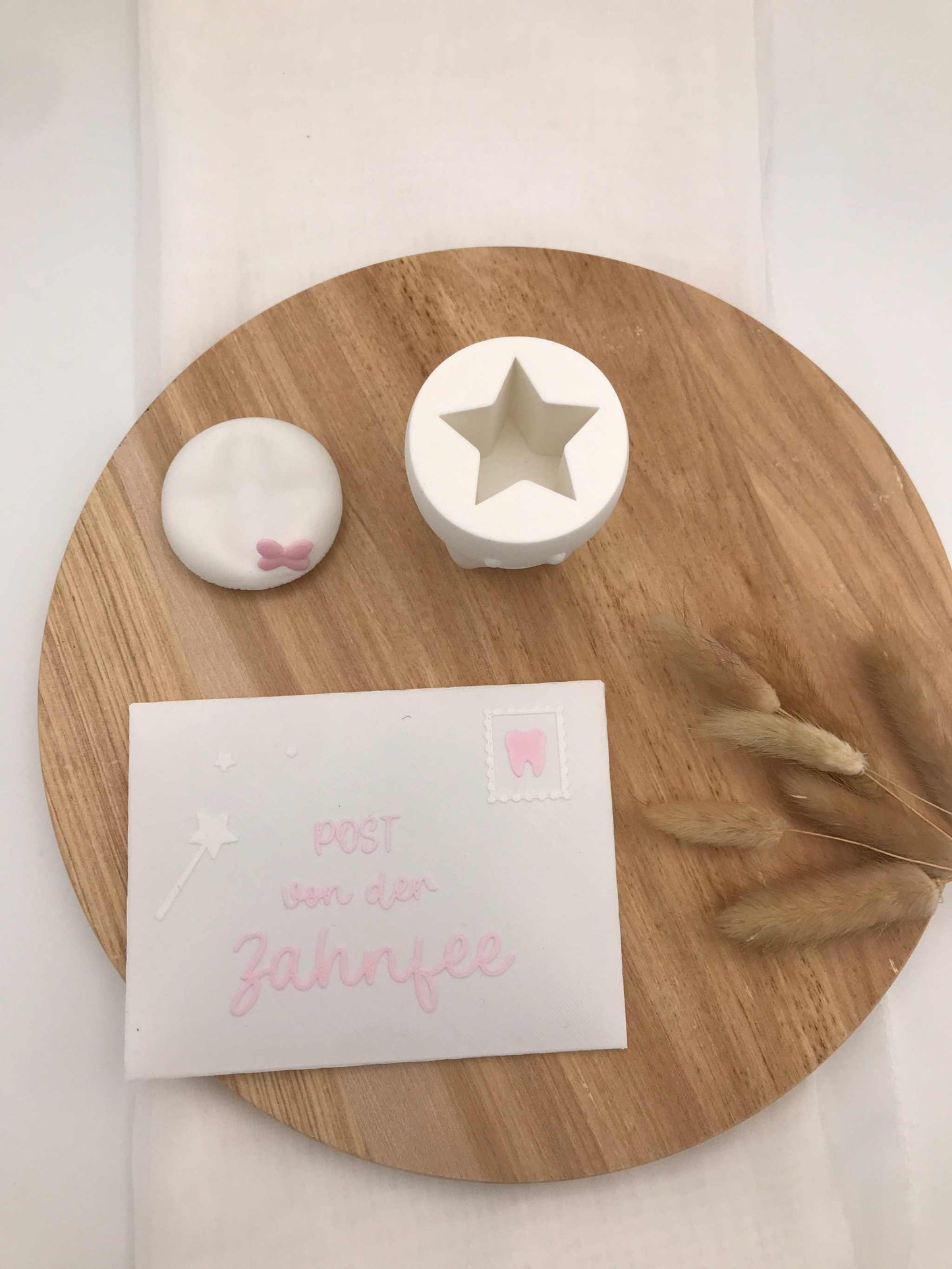 Milchzahndose Zahnfee 3D-gedruckte PLA Dosen in Form von Zähnen mit Schleife und Kappe