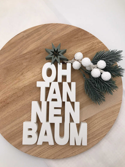 Weihnachten - Oh Tannenbaum Dekofigur aus 3D-Druck PLA mit Stern und Winterdeko