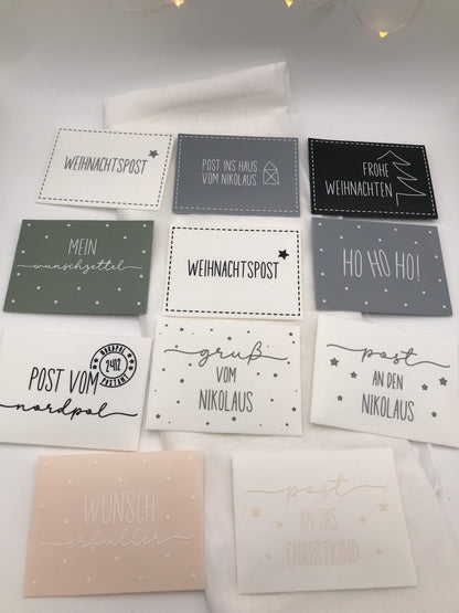 Weihnachten Briefumschläge 3D-Druck PLA mit festlichen Motiven für Gutscheine und Wunschzettel