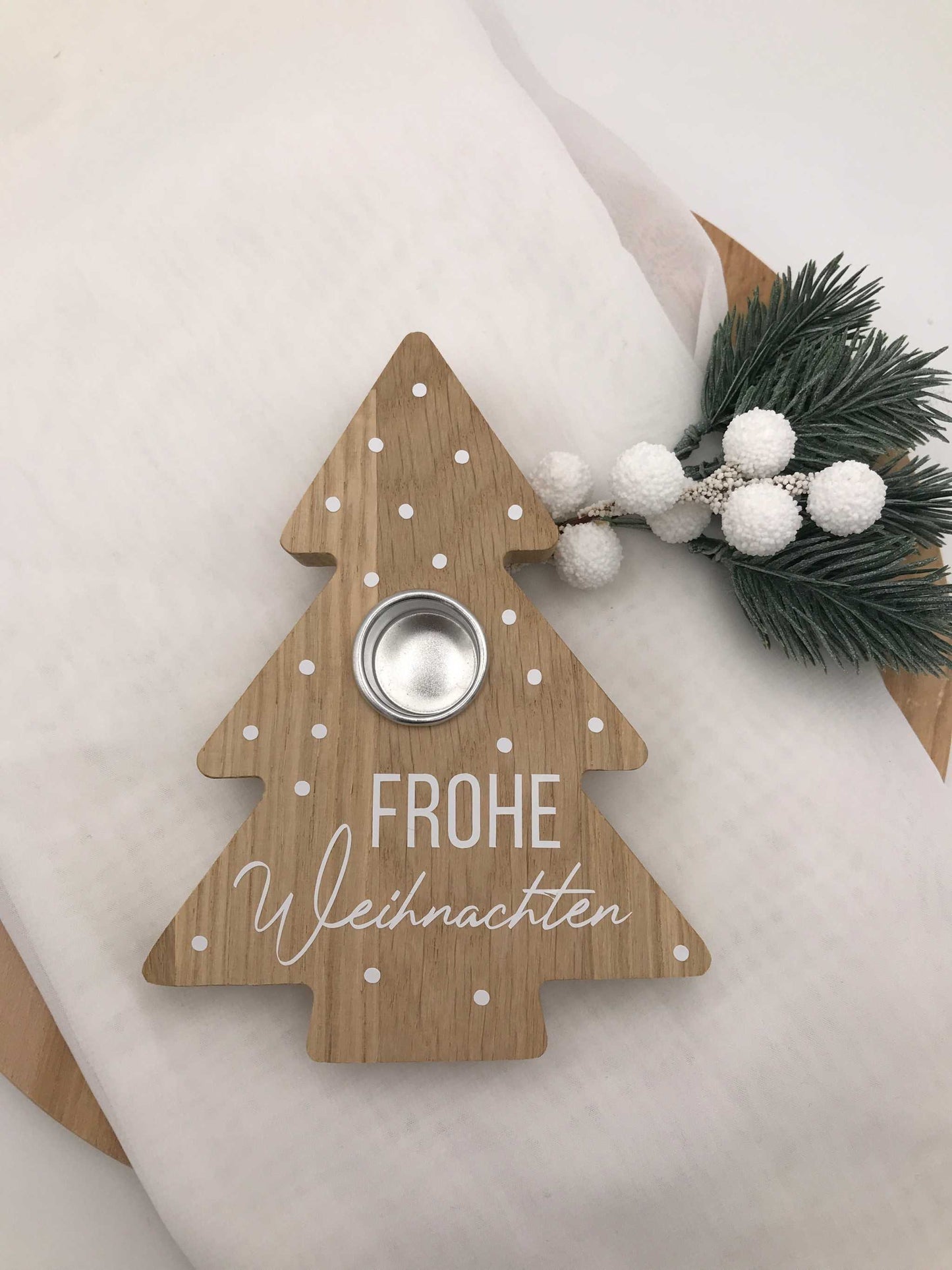 Kerzenhalter Tannenbaum aus Eichenholz – Natürliche Weihnachtsdeko für stimmungsvolles Ambiente