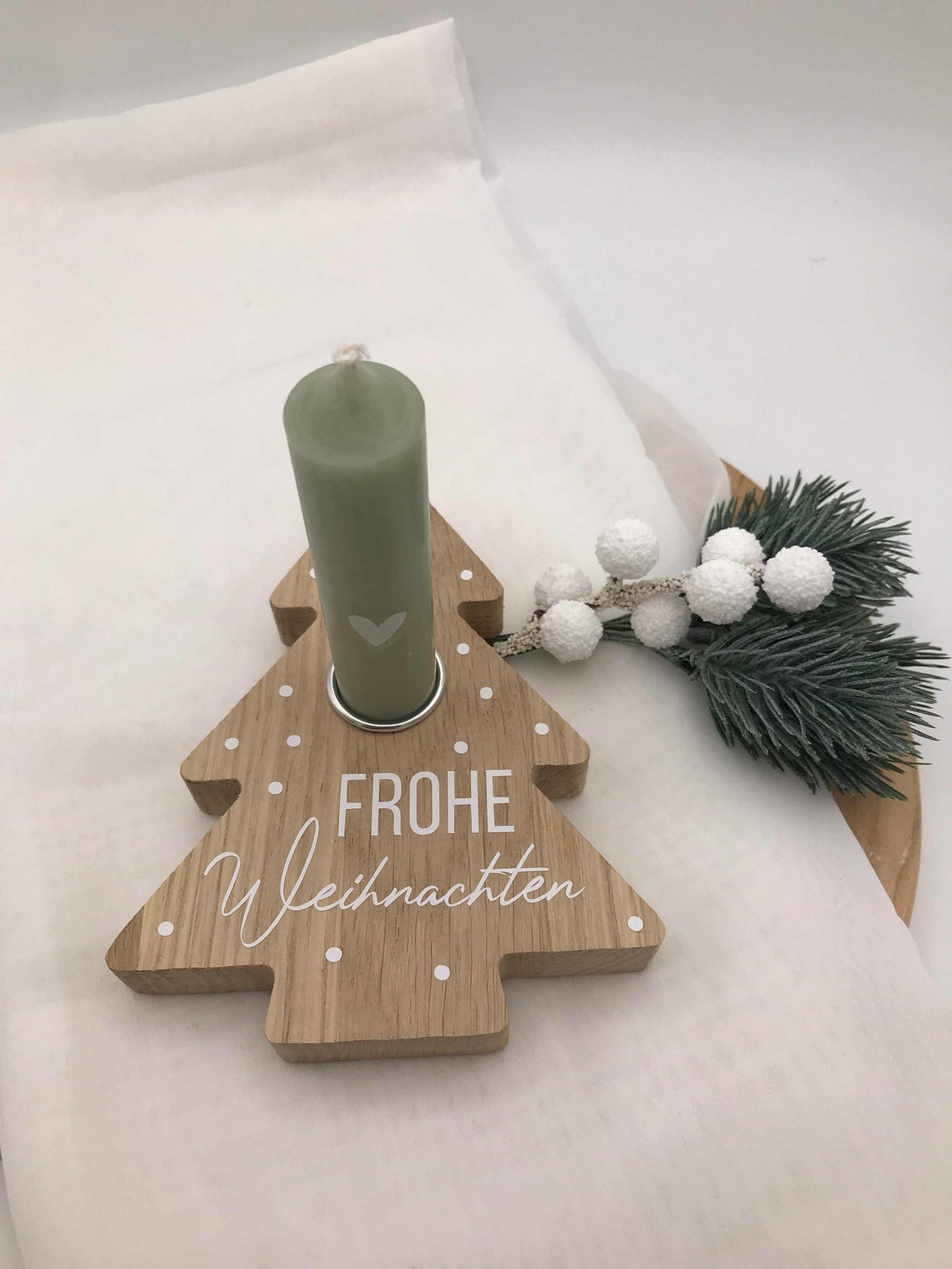 Kerzenhalter Tannenbaum aus Eichenholz – Natürliche Weihnachtsdeko für stimmungsvolles Ambiente