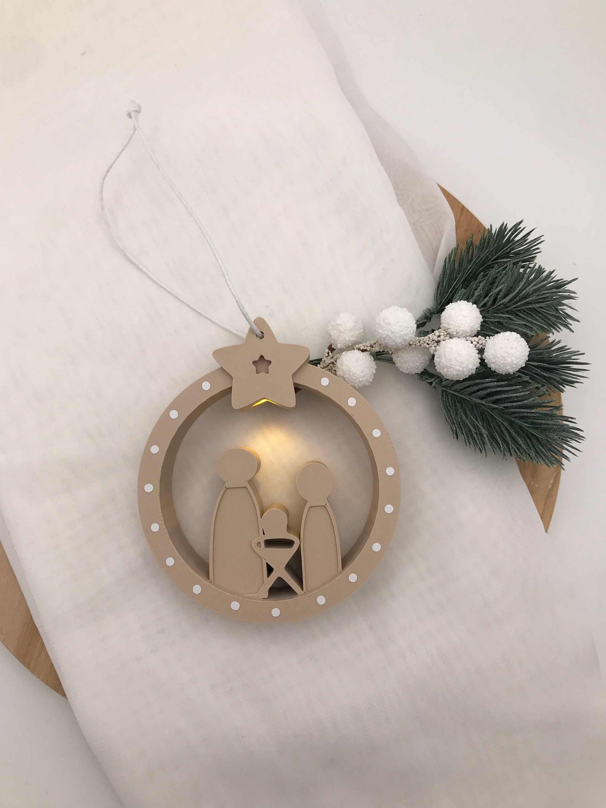 Weihnachtskrippe mit LED – liebevoller 3D-Druck Christbaumschmuck aus PLA
