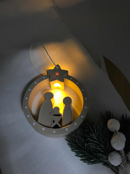Weihnachtskrippe mit LED – liebevoller 3D-Druck Christbaumschmuck aus PLA