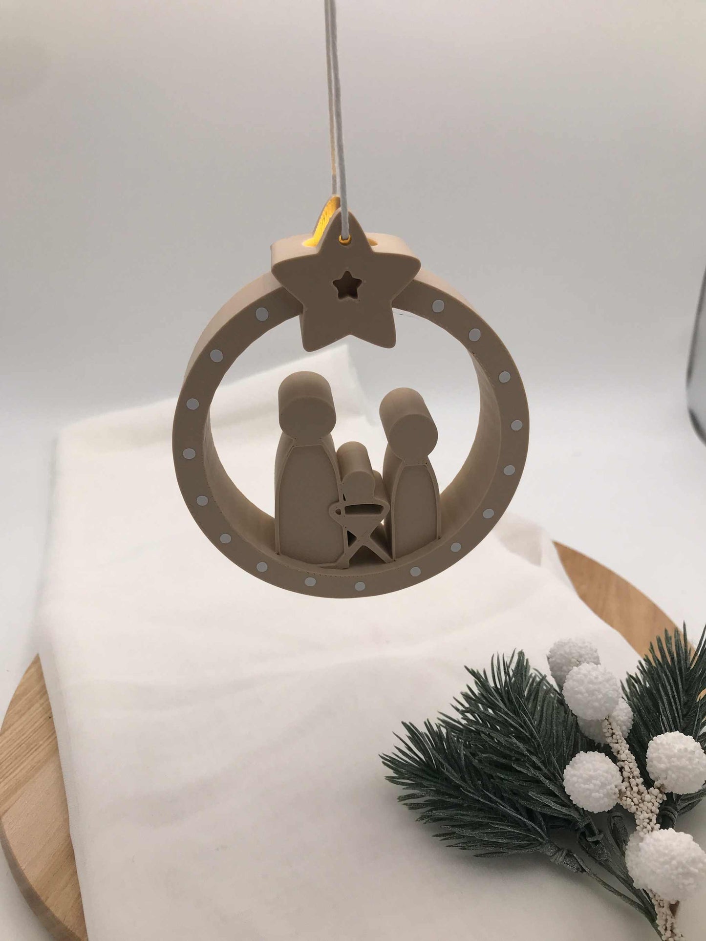 Weihnachtskrippe mit LED – liebevoller 3D-Druck Christbaumschmuck aus PLA