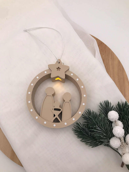 Weihnachtskrippe mit LED – liebevoller 3D-Druck Christbaumschmuck aus PLA