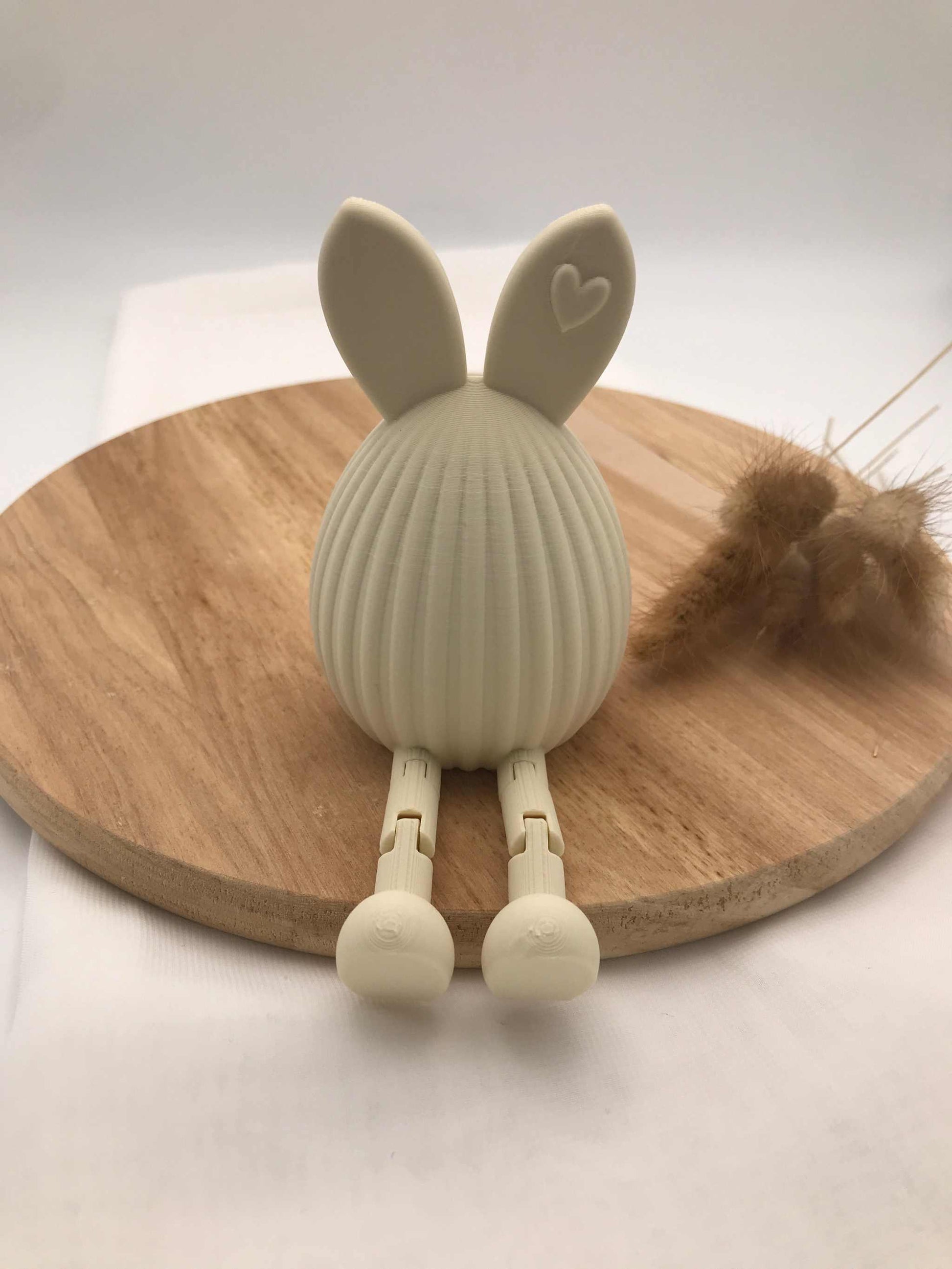 Moderne 3D-gedruckte Hasen-Osterdeko aus PLA mit wackelnden Beinen für Frühling und Ostern