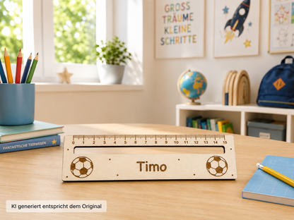 Personalisierte Lesehilfe aus Holz mit Gravur zur Einschulung