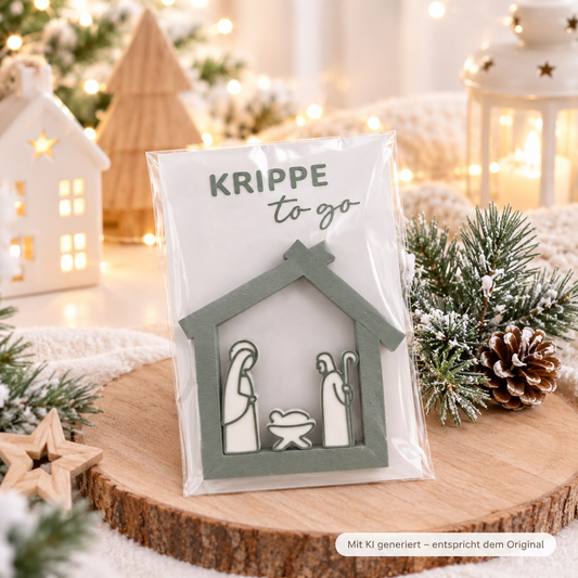 Moderne Mini Weihnachtskrippe aus 3D-Druck PLA als kompakte Deko