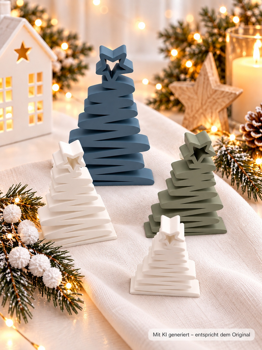 Moderner 3D-gedruckter Weihnachtsbaum aus umweltfreundlichem PLA