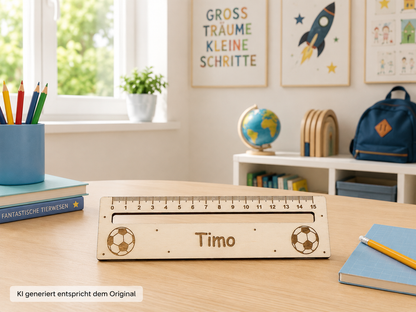 Personalisierte Lesehilfe aus Holz mit Namen zur Einschulung