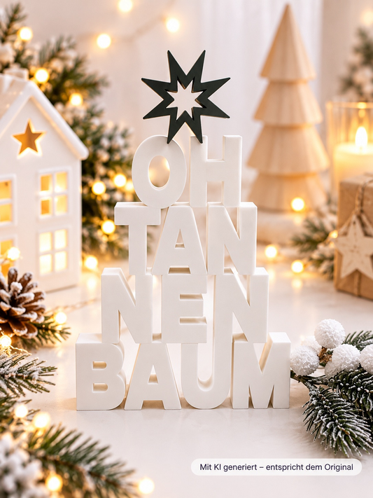 Moderne 3D-Druck Weihnachtsdeko Oh Tannenbaum aus PLA