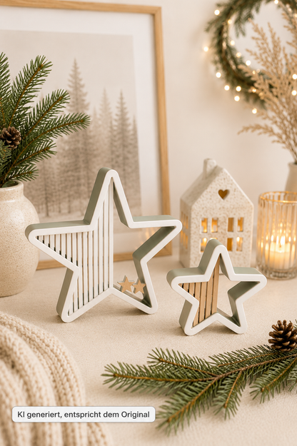Moderne Weihnachtssterne Deko aus PLA in verschiedenen Größen und Farben