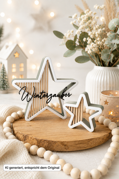 Moderne Weihnachtssterne Deko aus PLA in verschiedenen Größen und Farben