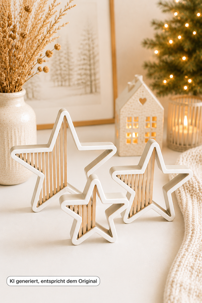 Moderne Weihnachtssterne Deko aus PLA in verschiedenen Größen und Farben